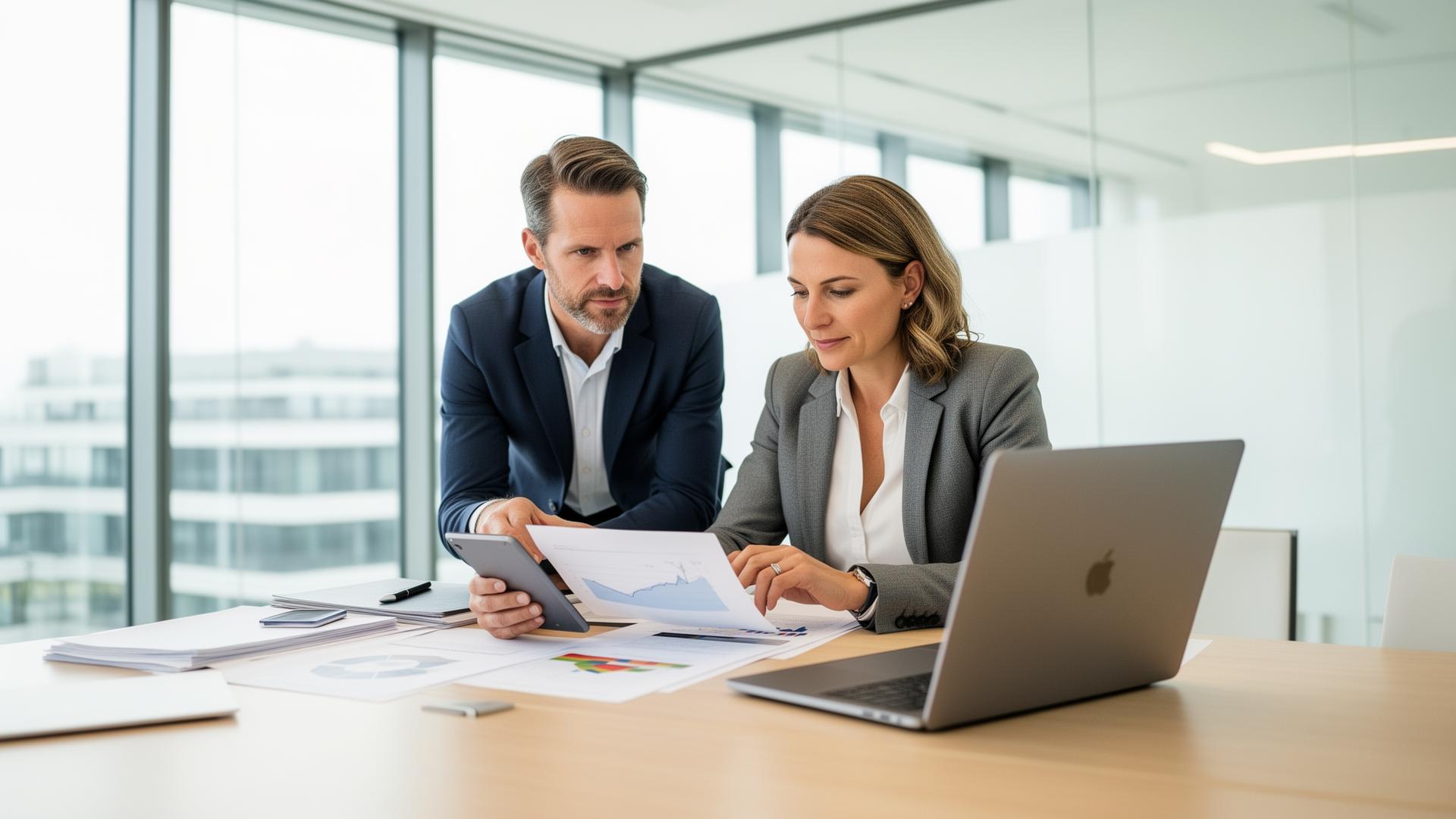 Zwei Berater der ISO Schmiede analysieren Managementprozesse